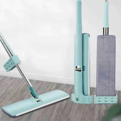 Picture of Hands‑Free Flat Floor Cleaning Mop – 360° Rotating Microfiber Self‑Wringing Floor Mop for Home & Office -Red