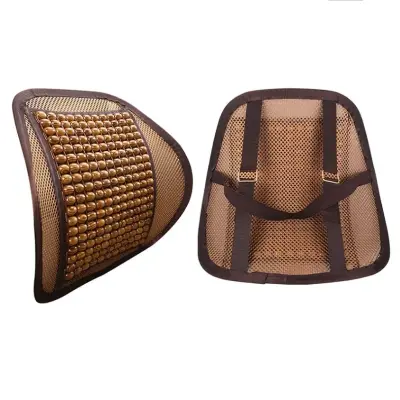 Picture of Wooden Seat Right Chair Back Support, Wooden Bead Seat Back Lumbar Support Cushion for Car Office Chair Car Seat Cushion for Back Massager
