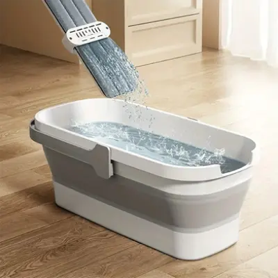 Picture of Silicone Bucket Mop 360 Degree Rotating Flat Mop With Self-Wringing