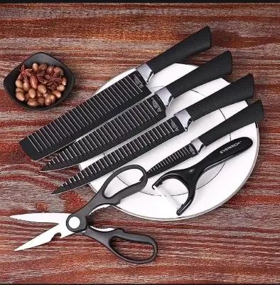 Picture of Stainless Steel Kitchen knife (Black) -6 Pcs Set