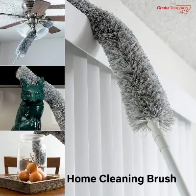Picture of Microfiber Duster with Extension Pole(Stainless Steel), with Bendable Head, Extendable Duster for Cleaning High Ceiling Fan, Interior Roof, Cobweb, Gap Dust- Wet or Dry Use