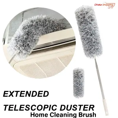 Picture of Microfiber Duster with Extension Pole(Stainless Steel), with Bendable Head, Extendable Duster for Cleaning High Ceiling Fan, Interior Roof, Cobweb, Gap Dust- Wet or Dry Use