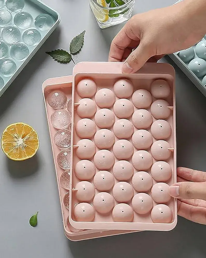 Picture of Style Keepers Round Ice Cube Tray Ball Maker Mold for Freezer Mini Circle Making 33PCS Sphere Chilling Cocktail Whiskey Plastic Reusable Flexible Trays Molds Cocktails Keep Drinks (1)
