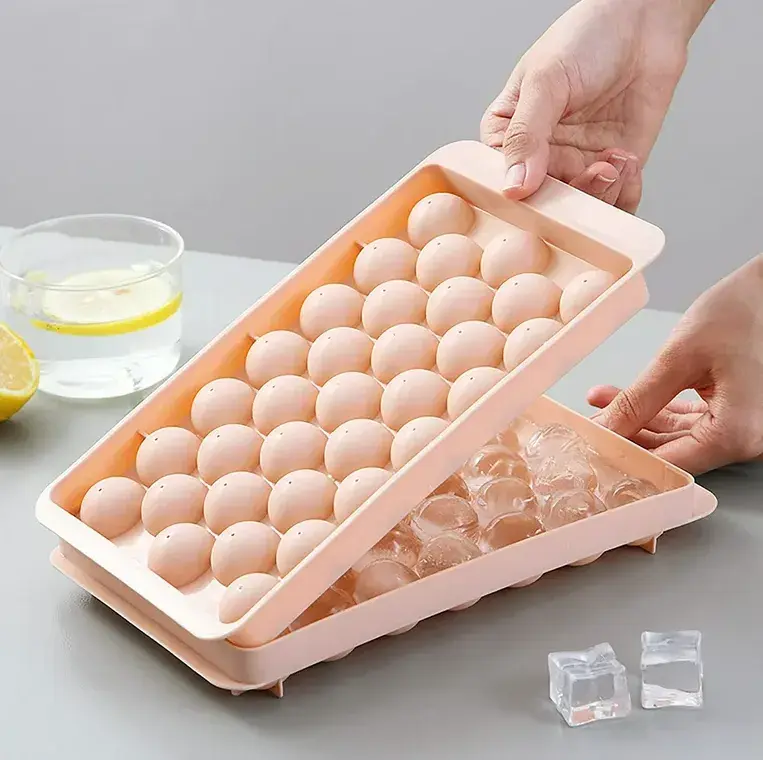 Picture of Style Keepers Round Ice Cube Tray Ball Maker Mold for Freezer Mini Circle Making 33PCS Sphere Chilling Cocktail Whiskey Plastic Reusable Flexible Trays Molds Cocktails Keep Drinks (1)