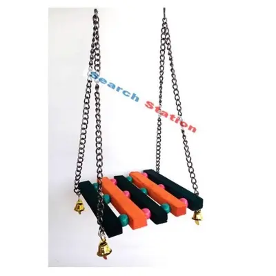 Picture of New Moddel Birds Multicolor Three Wood Sticks Swing toy for Budgies, Cockatiel, Parrot,Birds Swing Toy 1pc Conure, Java, Finch, Canary and Other Small Birds bird accessories 1pc