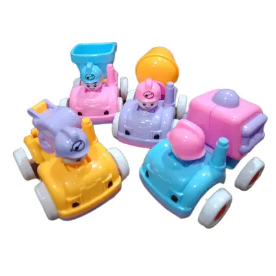 Picture of Cute Pack of 4 Push and Go Emergency Vehicles Toy with Openable Doors Features for kids