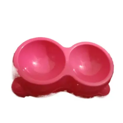 Picture of 1Pc Cheap Candy Color Plastic Pet Double Bowls Creative Non-Slip Bowl Pet Food Water Feeder Dog Cat Bowl Pet Feeding Supplies 1 kg