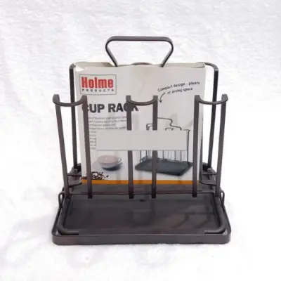 Picture of Metal Glass Holder With Drainer, Glass Stand Cup Holder Kitchen Accessories Home Storage Rack For Living & Dinning Room (Black)