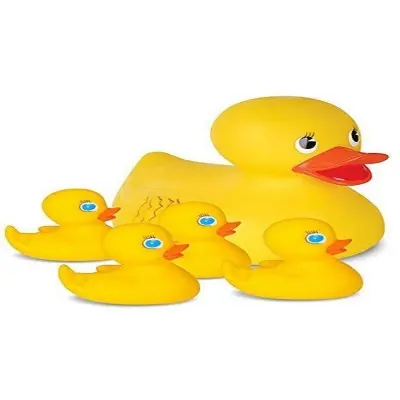 Picture of Plastic Floating Rubber Duckies Bath Play Set For Kids (Yellow)