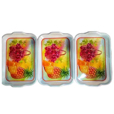 Picture of 3Pis Combo Mini Plastic Tea Tray At Offer (Multicolor)