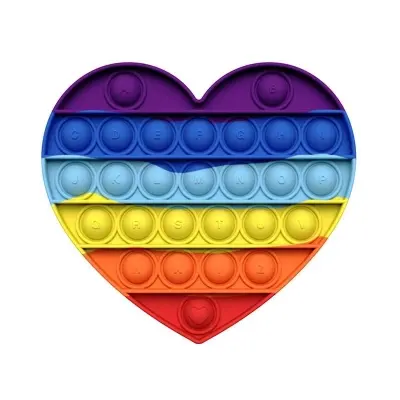 Picture of Push Poppet Bubble Fidget Sensory Toy, Silicone Puzzle Game Toys Squeeze Sensory Toy for Kids, Family, Friend Rainbow (Multicolor)