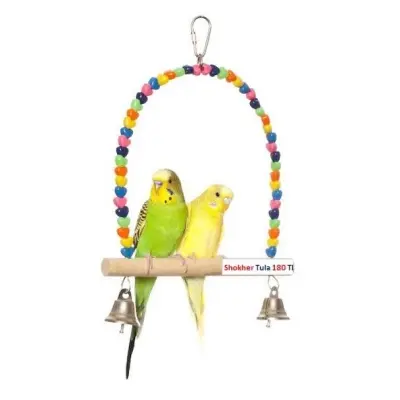 Picture of Birds Swing for Cage Accessory Perch Bird Toy for Budgies, Cockatiel, Parrot, Conure, Java, Finch, Canary and Other Small Birds, 90 gm (Multicolor)