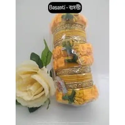 Picture of Flower Bangles for bridal set, churi for girls (1set)2.8 (Yellow)