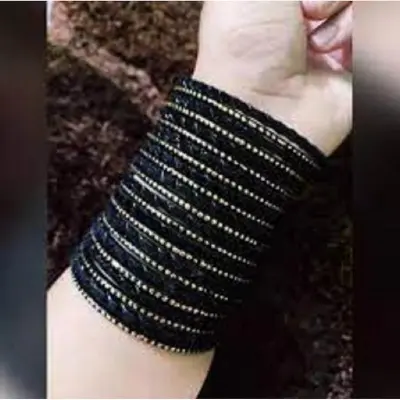 Picture of velvet kacher bangles /bridal bangles / velvet bangles for women /girls2.4 (Black)
