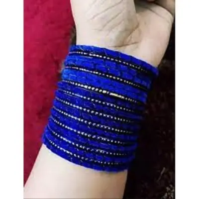 Picture of velvet kacher bangles /bridal bangles / velvet bangles for women /girls2.8 (Blue)