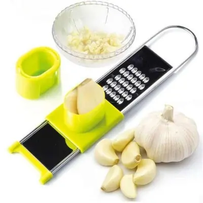 Picture of Stainless Steel Garlic Press Cutter Multi Functional Grilled Ginger Garlic Grater Crusher Slicer Kitchen Gadgets (Multicolor)