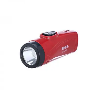Picture of Super Bright Rechargeable Led Powerful Flashlight Torch durable high brightness rechargeable flash light for household hand lamp use 18650 Battery (Red)