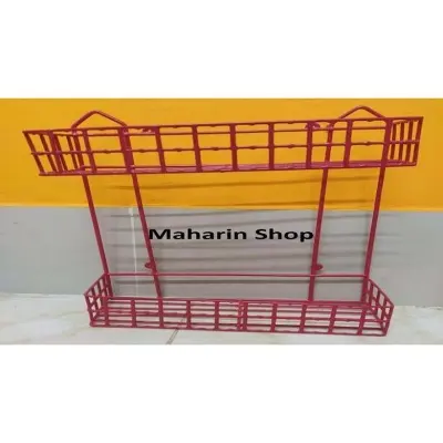 Picture of 2 Layer Kitchen utensils, spice jar, pots organizer Drying Rack White (Brown)