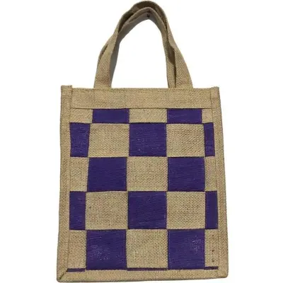 Picture of Jutemart offers two colors Lunch Bag, Tiffin Bag Meal Bag, Carrying Bag Jute Burlap Bag (Multicolor)