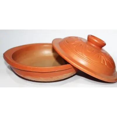 Picture of Clay Made Plate/Bowl with Lid -Brown Regular Size (Brown)
