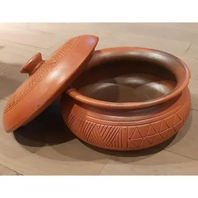 Picture of Clay Terracotta Design Curry Dish 13x16 cm (Mediam) (Brown)