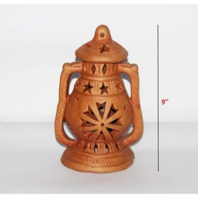Picture of Clay Hurricane(হারিকেন) 9'' inch Handcrafted Showpiece – Terracotta(পোড়ামাটি) (Brown)