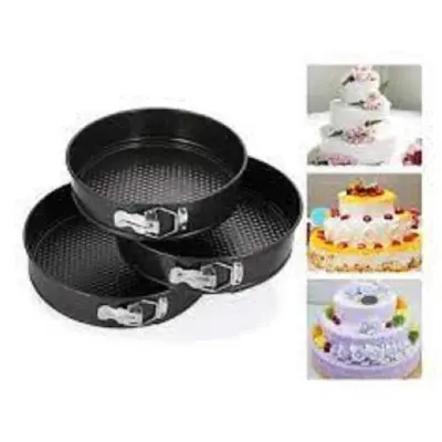 Picture of Nonstick Baking Cup Set 3 Pieces - Black (Multicolor)