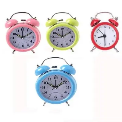 Picture of Small Metal Alarm Bed/Table Clock Small Metal Alarm Bed/Table Clock (Multicolor)