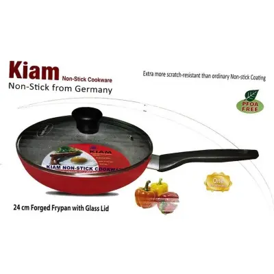 Picture of Kiam Non Stick Fry Pan With Glass Lid 24 Cm 49 Ratings28 Answered Questions (Black)