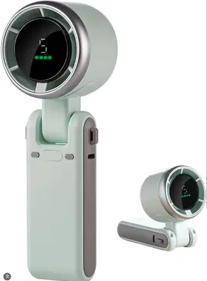 Picture of Turbo Fan Handheld Rechargeable Fan Portable Mini Hand Fan USB Rechargeable Foldable Hanging Neck Fan 3600mAh USB Mini Portable Small Turbo Fan