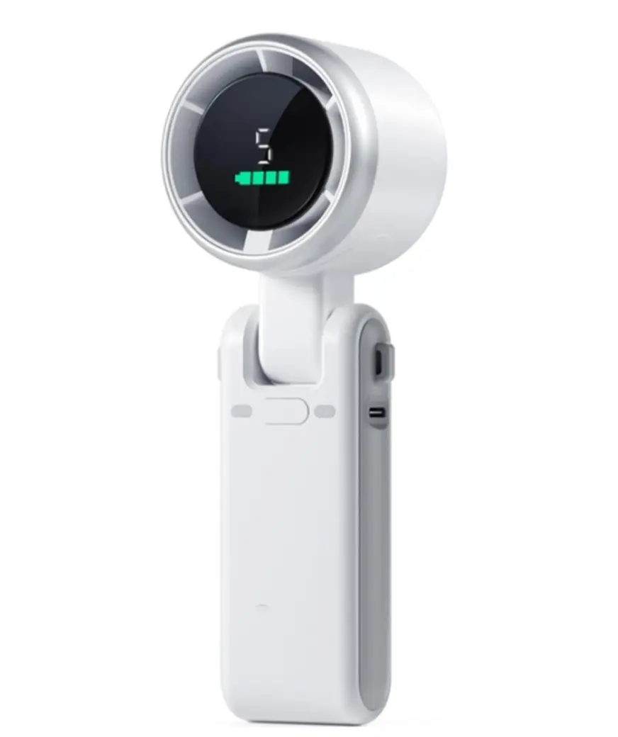 Picture of Turbo Fan Handheld Rechargeable Fan Portable Mini Hand Fan USB Rechargeable Foldable Hanging Neck Fan 3600mAh USB Mini Portable Small Turbo Fan