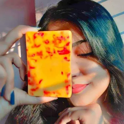 Picture of Handmade SKIN BRIGHTENING SAFFRON SOAP Yellow