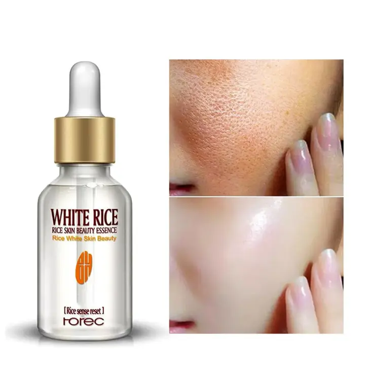Picture of ROREC White Rice Serum Reduces Wrinkles and Lighten Dark Spots Pore Minimizer Anti- Aging Face Moisturizer Skin Lightening - 15ml White