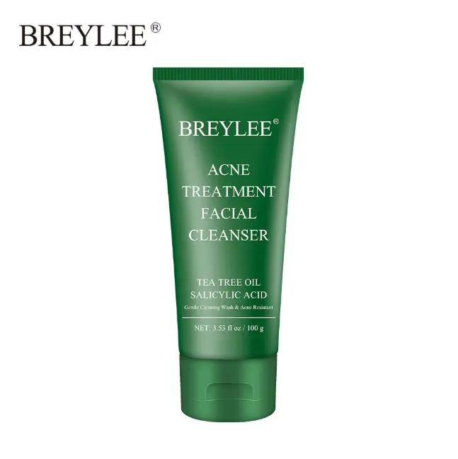 Picture of BREYLEE Acne Facial Cleanser Deep Cleaning Tea Tree Acne Resistant Face Cleanser 100gm Green