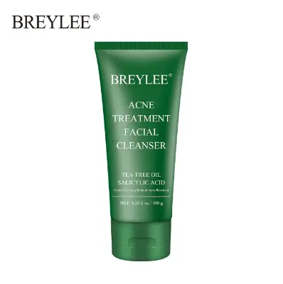 Picture of BREYLEE Acne Facial Cleanser Deep Cleaning Tea Tree Acne Resistant Face Cleanser 100gm Green