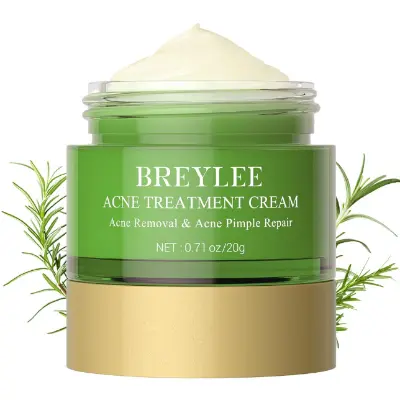Picture of BREYLEE Acne Treatment Cream, Tea Tree Oil Acne Cream for Clearing Severe Acne, Breakout, Remove Pimple and Repair Skin (20ml,0.7oz) Green