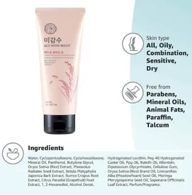 Picture of The Face Shop Rice Water Bright Foaming Cleanser (150ml) Pink