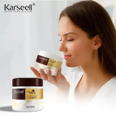 Picture of Karseell Collagen Hair Treatment Mask For Dry & Damaged Hair - 16.90 oz 500ml White