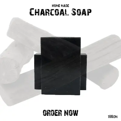 Picture of Charcoal Soap - Homemade Soap For Face & Body 100gm Black