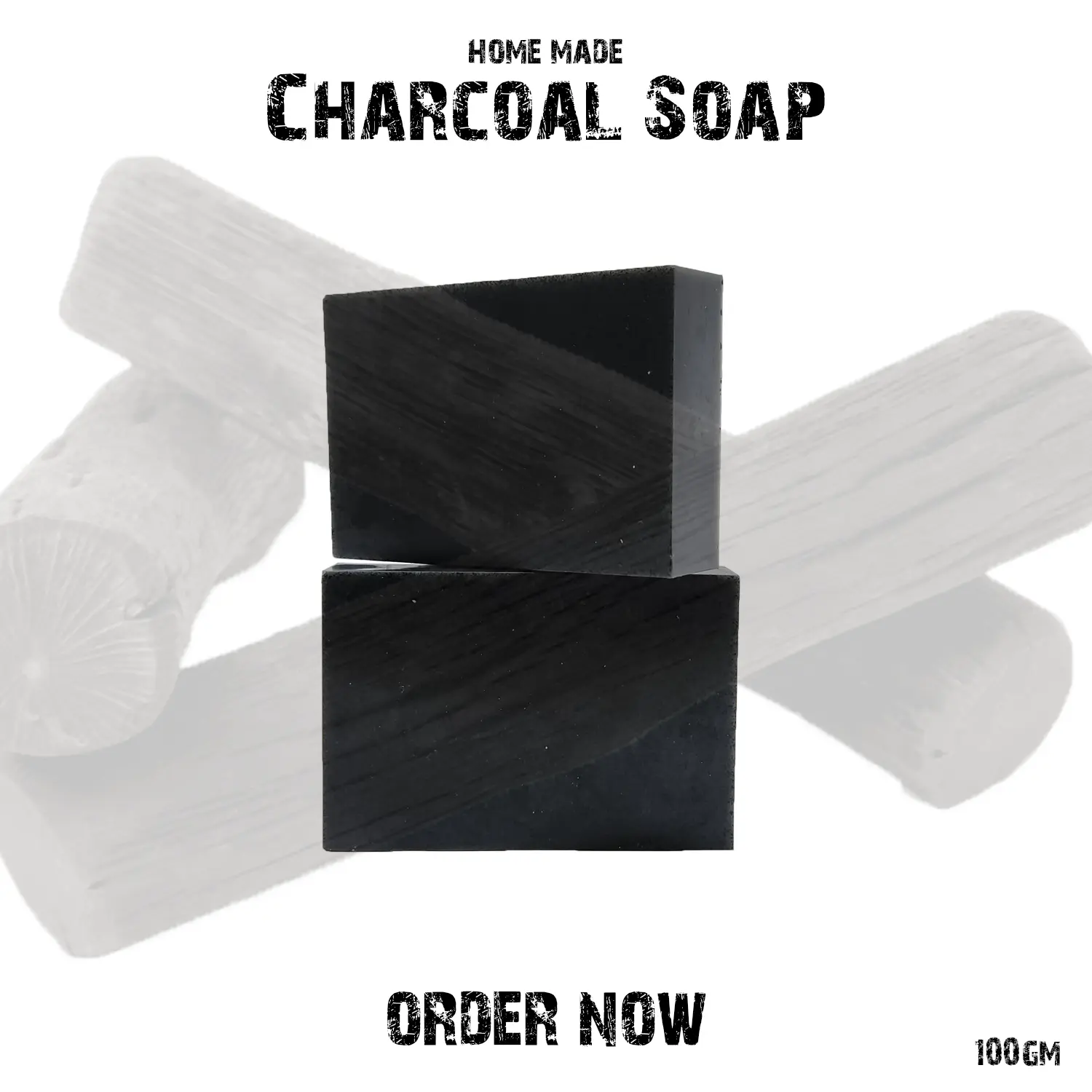 Picture of Charcoal Soap - Homemade Soap For Face & Body 100gm Black