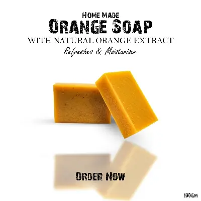Picture of Homemade Orange Soap 100gm Orange