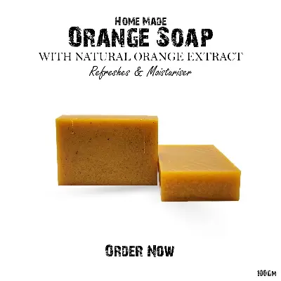 Picture of Homemade Orange Soap 100gm Orange