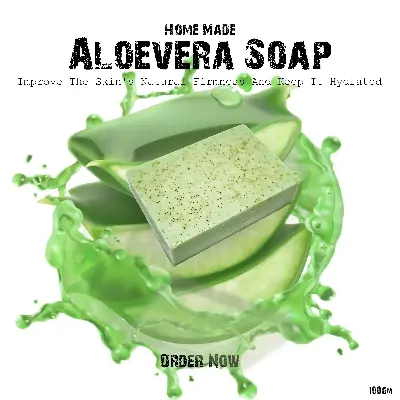 Picture of Homemade Aloe Vera Soap  100g Green