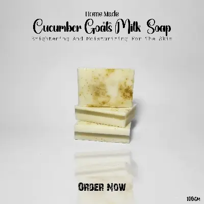 Picture of Homemade Goat Milk Enriched With Cucumber Soap 100gm White