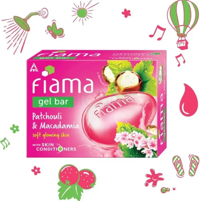 Picture of Fiama Soft Glowing Skin Gel Bar with Patchouli & Macadamia 125 gm Red