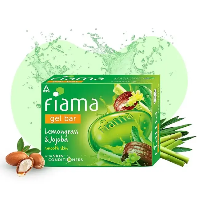 Picture of Fiama Gel Bar, Lemongrass and Jojoba for smooth skin, with skin conditioners, 125g Green