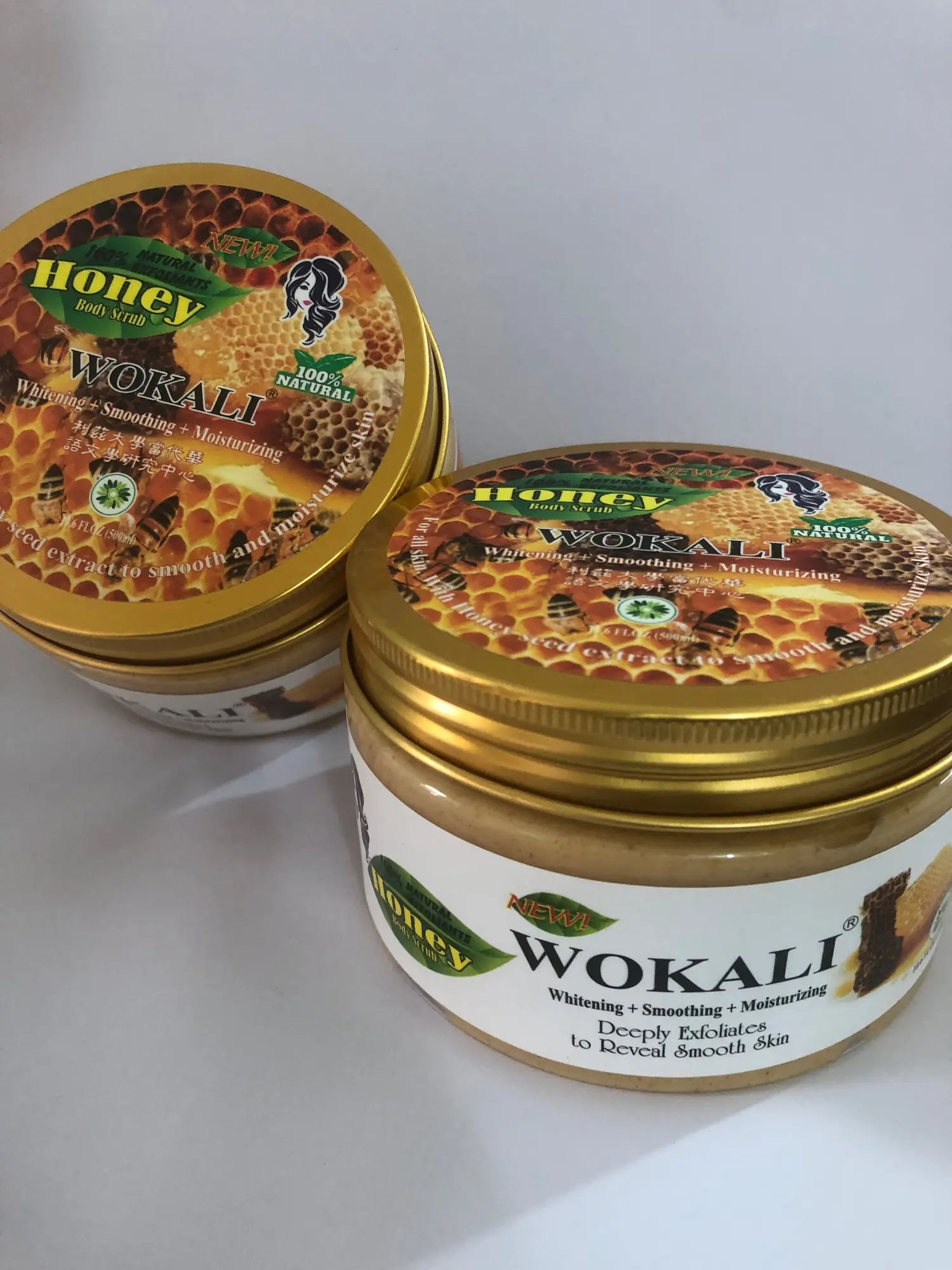 Picture of Wokali Honey Body Scrub 300ml Yellow