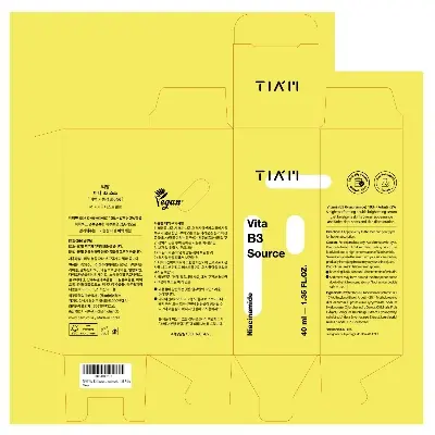 Picture of TIAM Vita B3 Source, 1.35 fl oz, 10% Niacinamide Glow Serum with 2% Arbutin for Even Skin Tone and Dark Spot Care, Vegan Korean Skin Care Yellow
