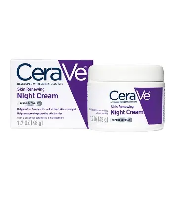Picture of CeraVe Skin Renewing Night Cream, Niacinamide, Peptide Complex, and Hyaluronic Acid Moisturizer for Face 