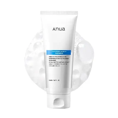 Picture of ANUA Hydrating Gentle Foaming Cleanser, Hyaluronic Acid, Glycerin, Zinc, Panthenol, Korean Face Wash for Dry Skin, for Double Cleansing, Korean Skincare (150ml/5.07fl oz.) White
